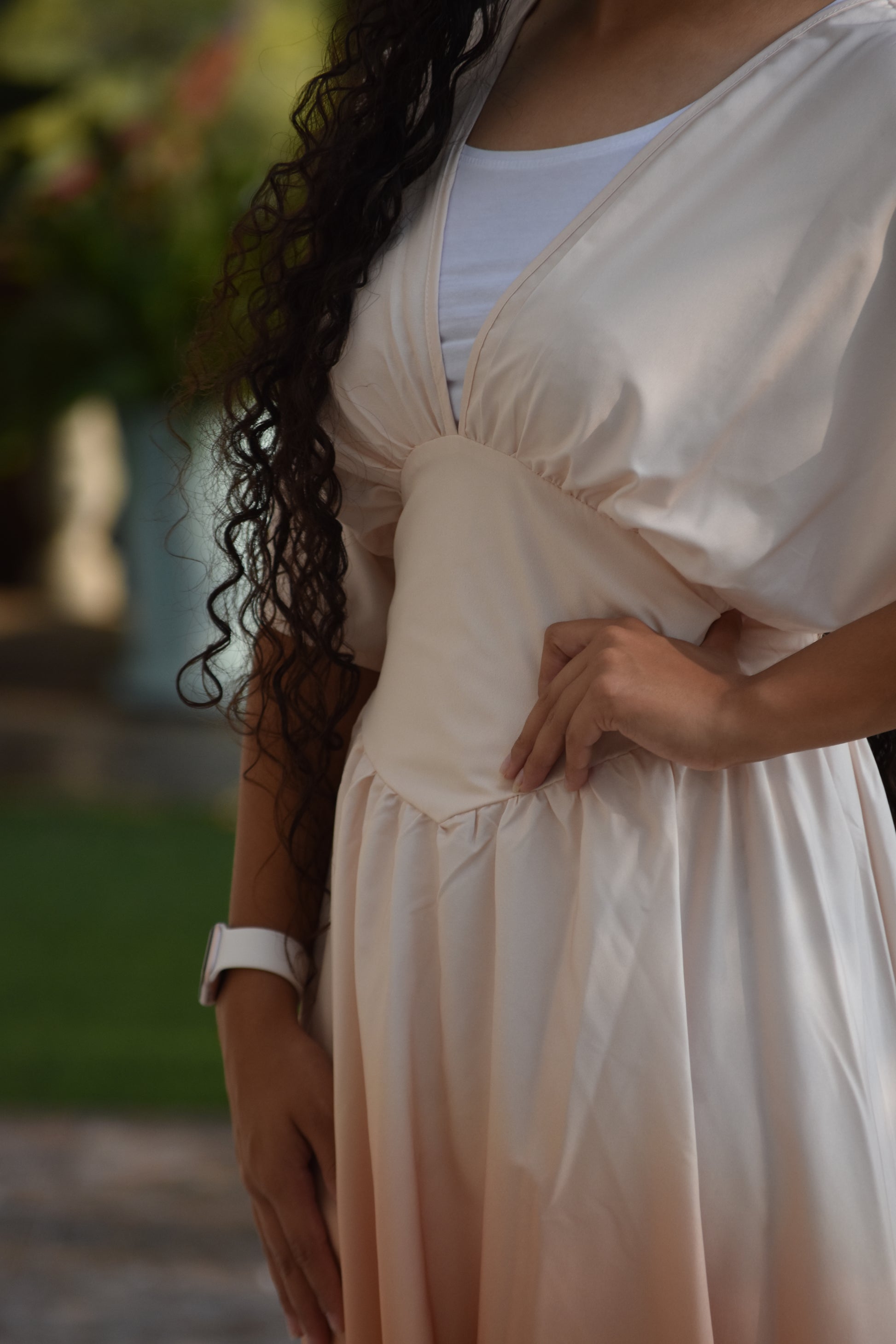 Vestido con corse degradado naranja