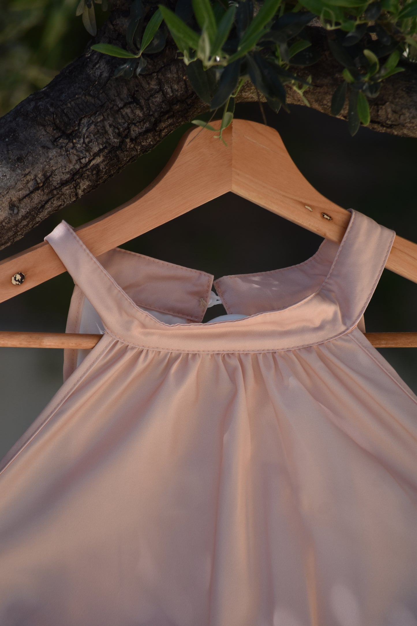 Vestido marrón claro y negro cinturón