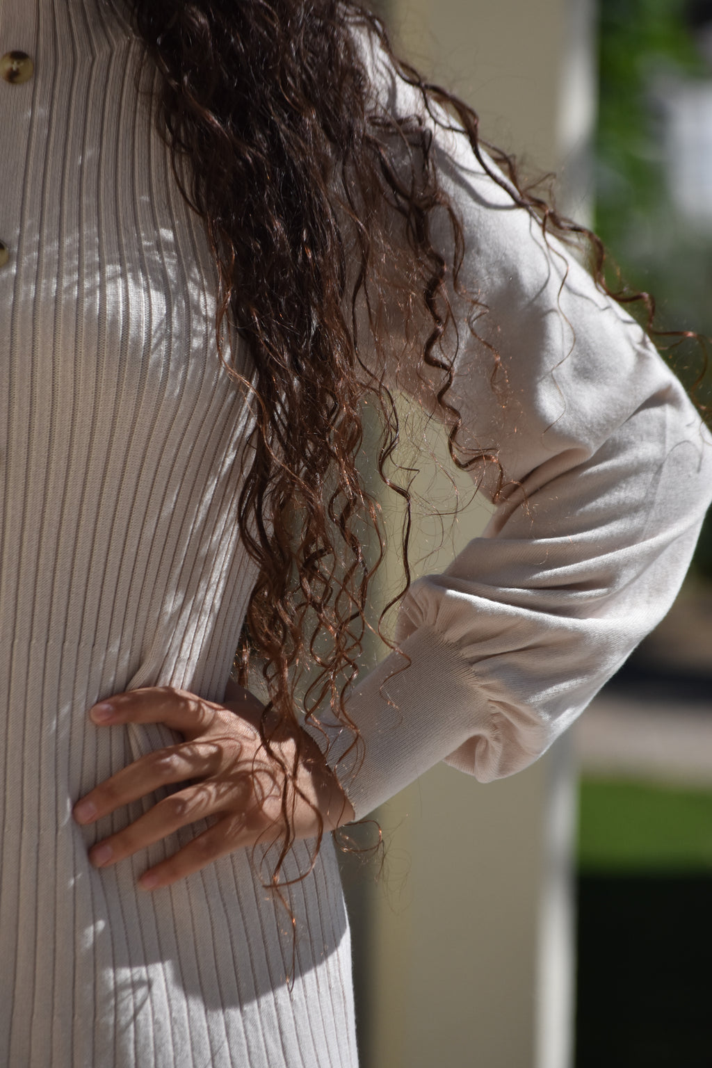 Vestido de punto beige