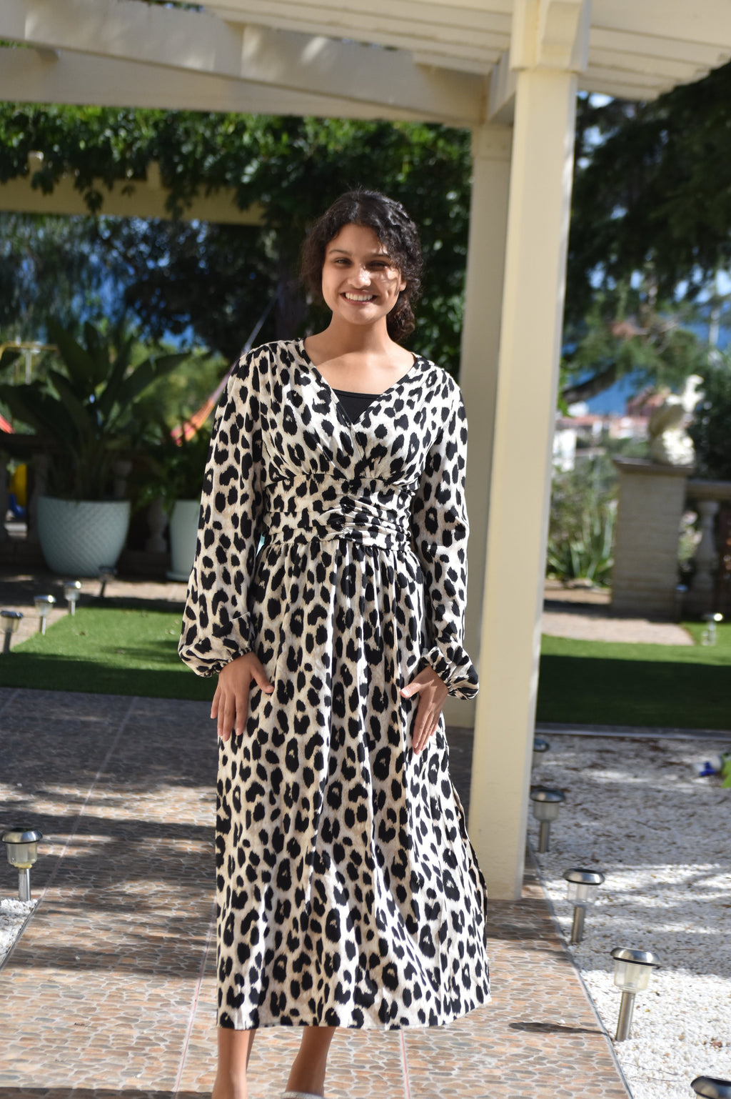 Vestido estampado de leopardo